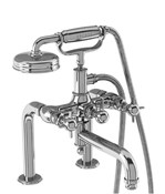 Arcade Crosshead Exposed Two Handle Tub Faucet with Handshower