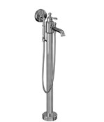 Arcade Metal Lever Floor Mount Exposed Single Hole Tub Filler with Handshower