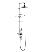 Arcade Metal Lever Exposed Thermostatic Shower Set With 9” Rain Head & Handset On Bar