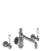 Arcade White Lever Widespread Wall Mount Lavatory Faucet Trim