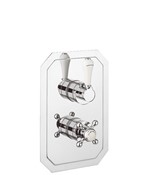 Belgravia White Lever 1500 Thermostatic Trim with Integrated Volume Control/Diverter for Independent 2 Outlet Use