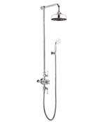 Belgravia White Lever Exposed Thermostatic Shower Set with 8” Rain Head & Handset on Hook