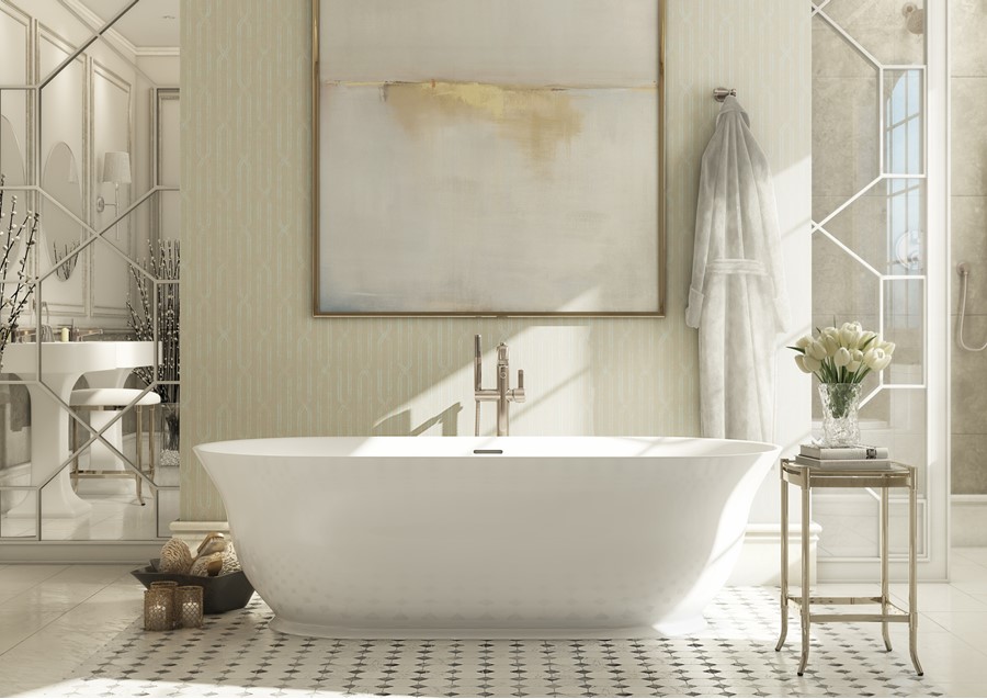 Darby Floor Mount Tub Filler with Handshower Luxury bathrooms