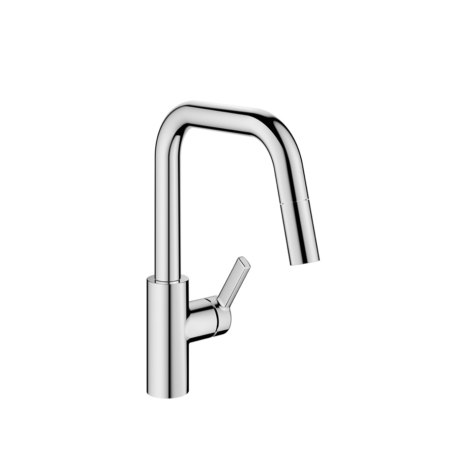 KWC Luna E Single-hole Kitchen Faucet with pull-out Spray - Geometric ...