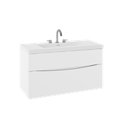 MPRO 39 inch vanity - Matte white with Smith basin