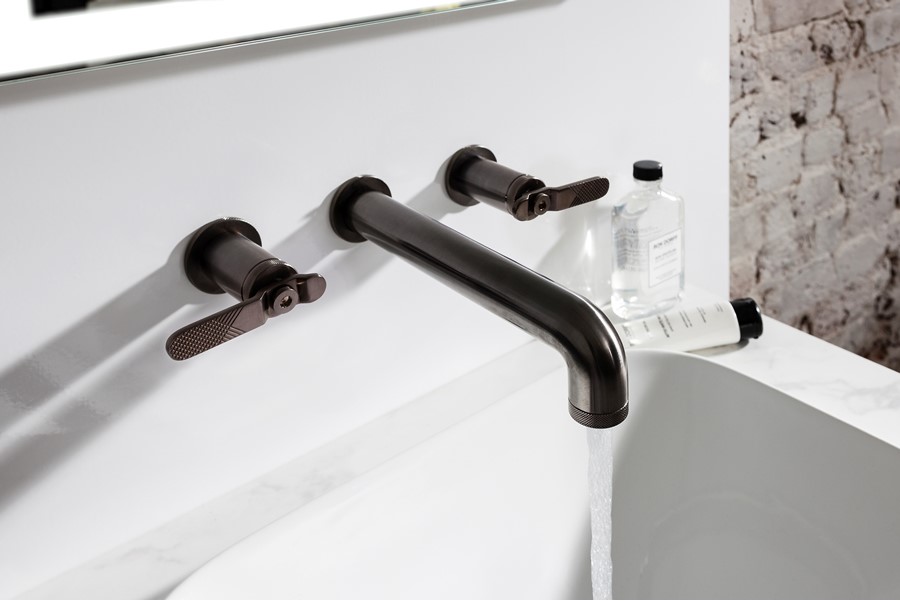 UNION Widespread Wall Mount Basin Bathroom Faucet with Lever Handle