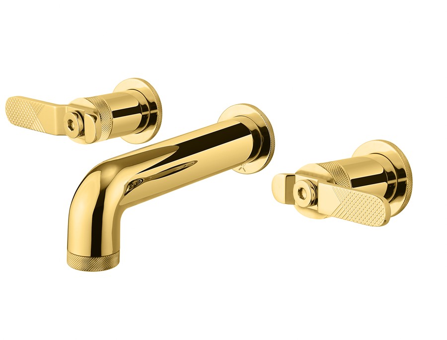 UNION Widespread Wall Mount Basin Bathroom Faucet with Lever Handle