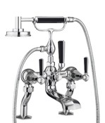 Waldorf Black Lever Exposed Two Handle Tub Faucet with Handshower