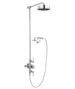 Waldorf Metal Lever Exposed Thermostatic Shower Set with 8” Rain Head & Handset on Cradle