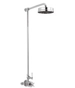 Waldorf White Lever Exposed Thermostatic Shower Set with 8” Rain Head