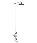 Waldorf Black Lever Exposed Thermostatic Shower Set with 8” Rain Head & Tub Spout