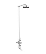 Waldorf White Lever Exposed Thermostatic Shower Set With 8 Rain Head & Tub Spout