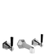 Waldorf Black Lever Wall Mounted Widespread Lavatory Faucet Trim