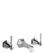 Waldorf White Lever Wall Mounted Widespread Lavatory Faucet Trim