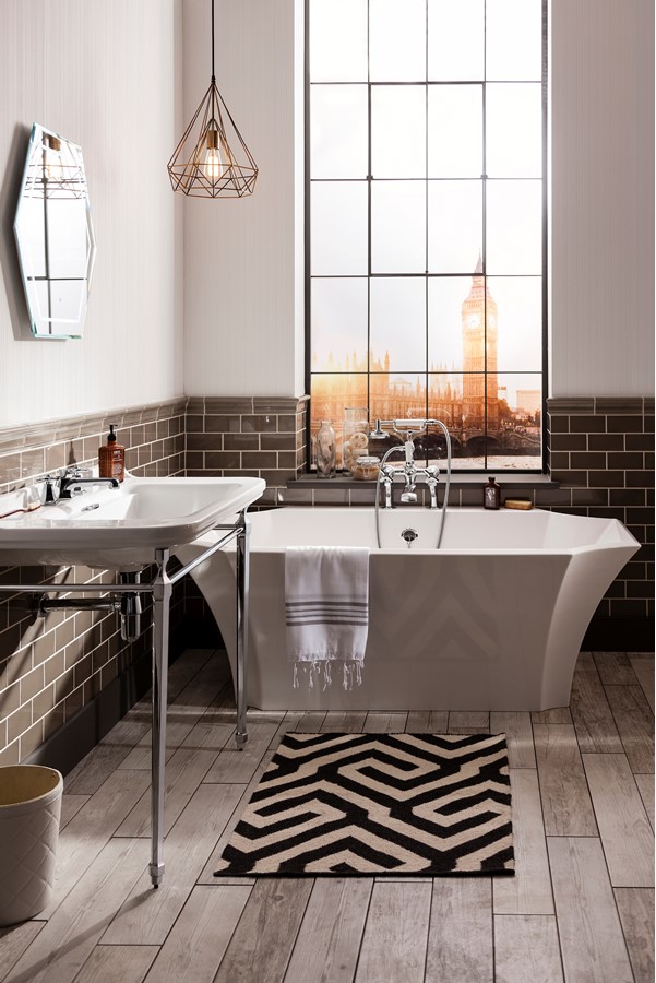 Waldorf Low Spout Widespread Bathroom Faucet with Cross Handle Luxury