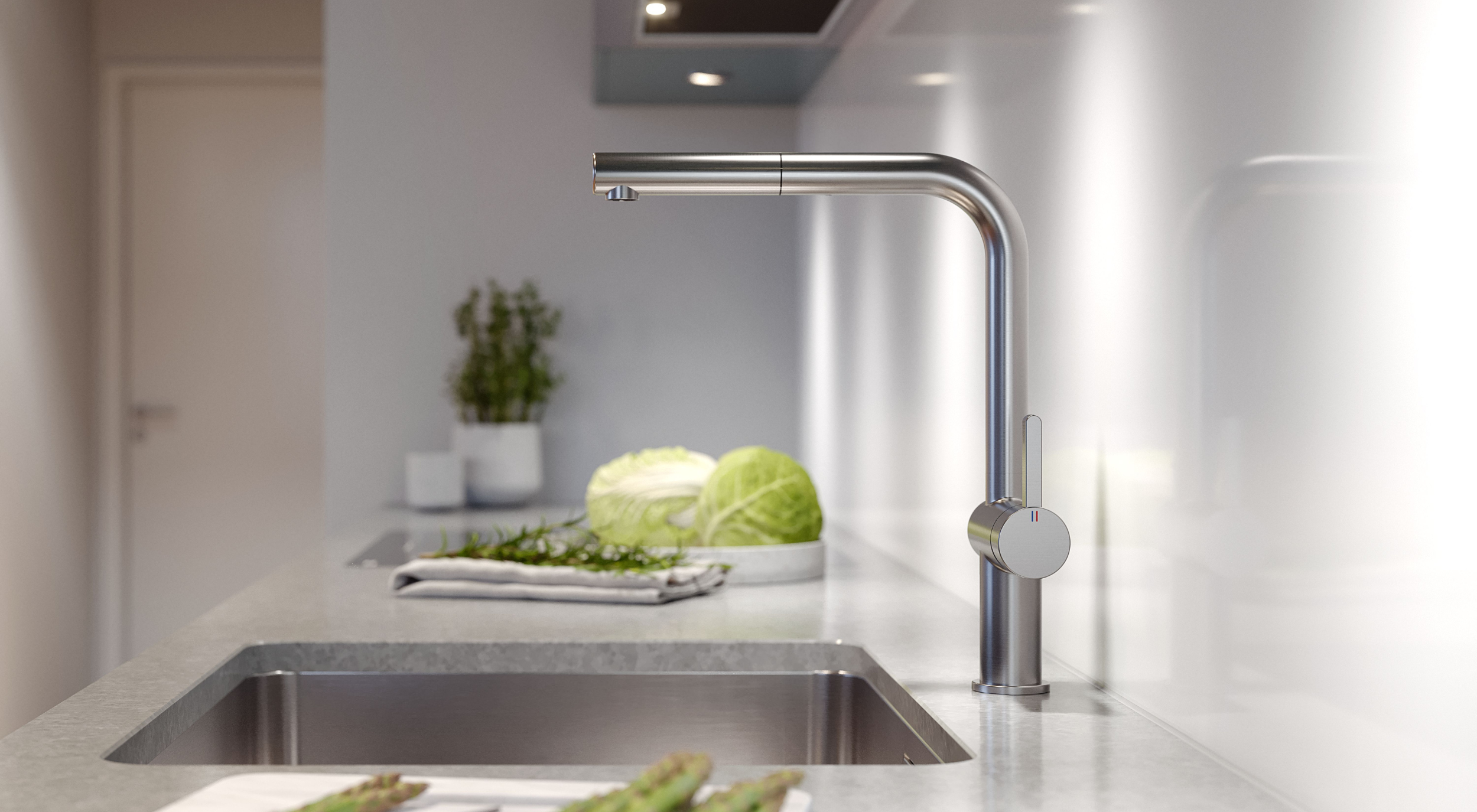 KWC BEVO E Stainless Steel Faucet